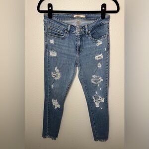 711 Levi’s Blue Distressed Skinny Jeans
